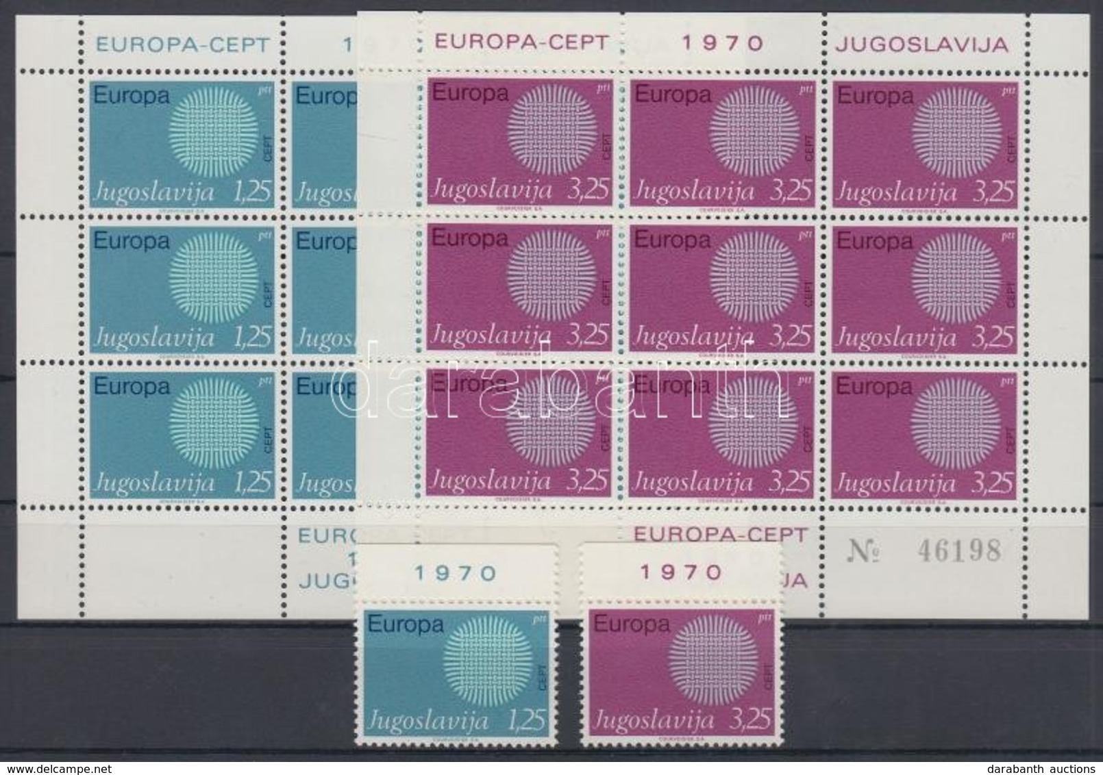 ** 1970 Európa Sor + Kisívsor + FDC Mi 1379-1380 - Andere & Zonder Classificatie