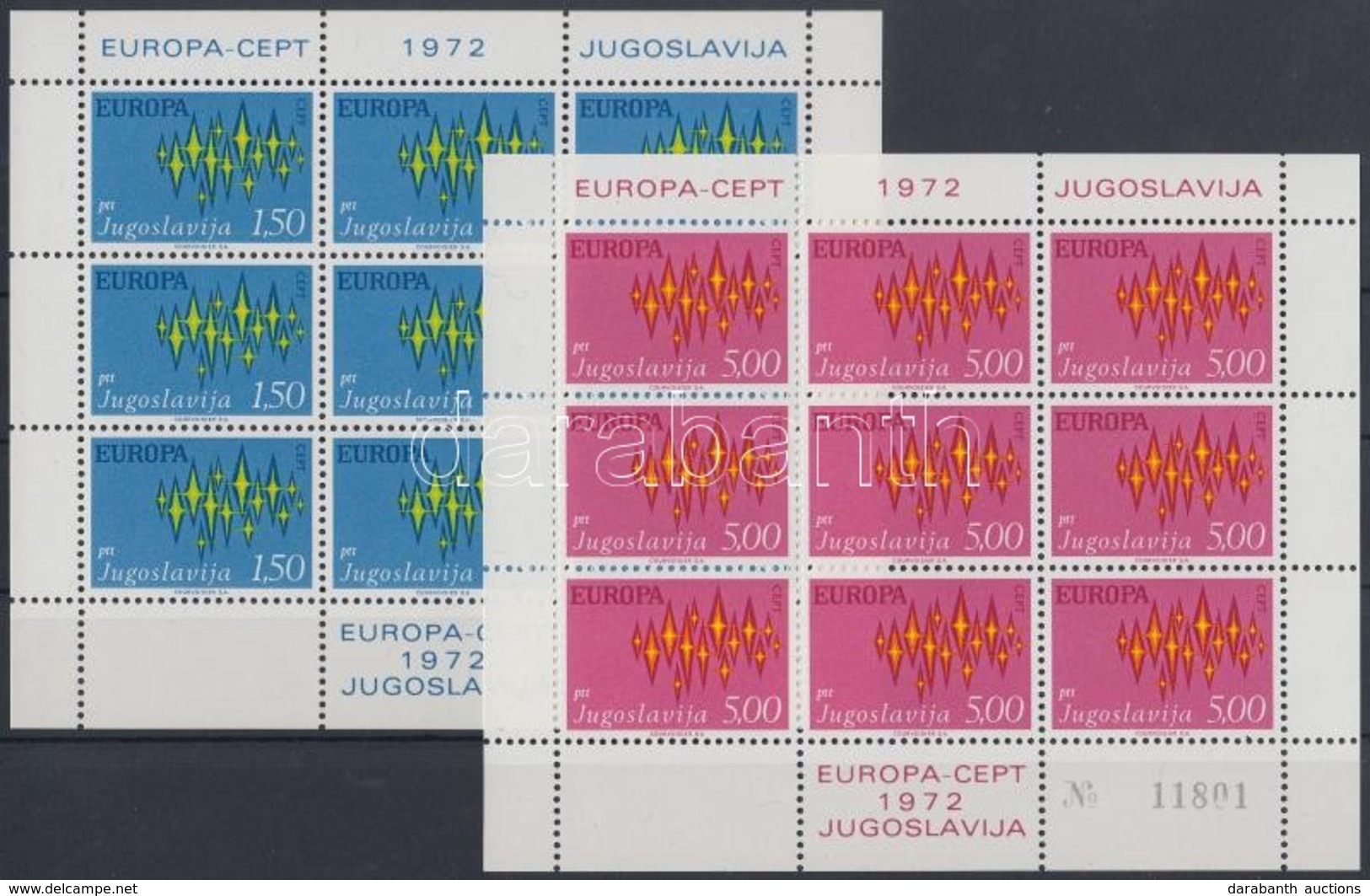 ** 1972 Europa CEPT Kisív Sor Mi 1457-1458 - Andere & Zonder Classificatie