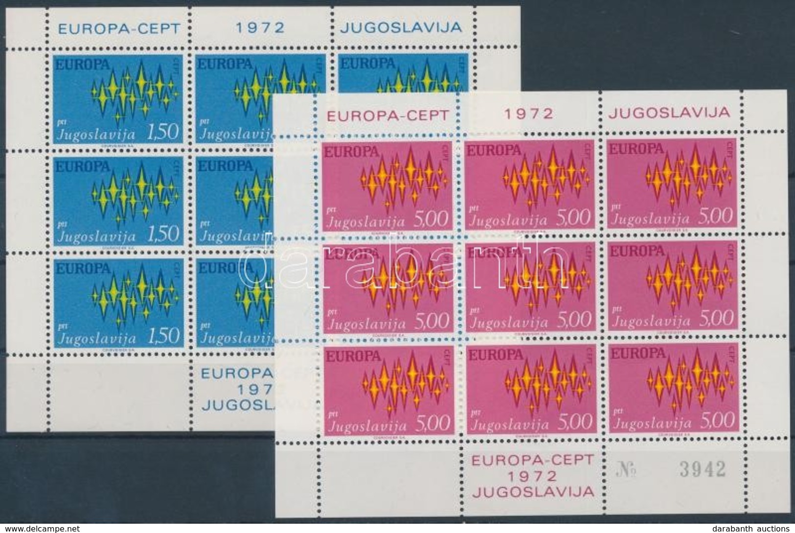 ** 1972 Europa CEPT Kisív Sor Mi 1457-1458 - Andere & Zonder Classificatie