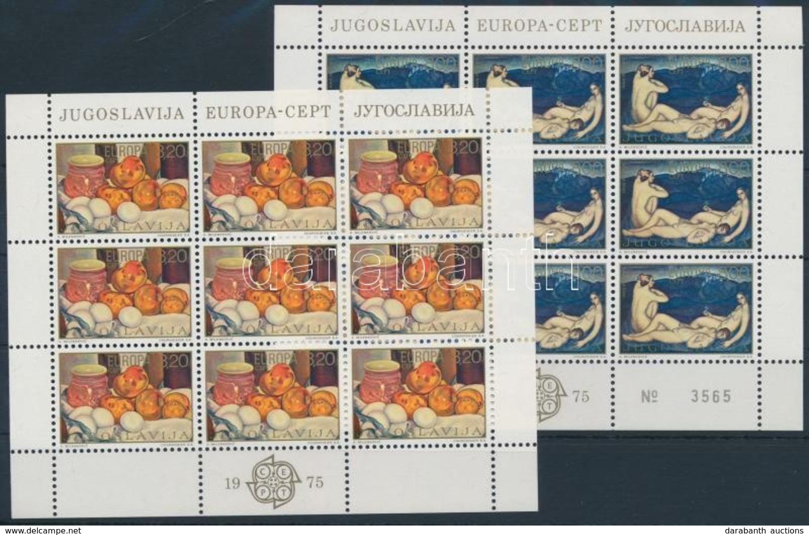 ** 1975 Europa CEPT: Festmények Kisívsor Mi 1598 I - 1599 I - Andere & Zonder Classificatie