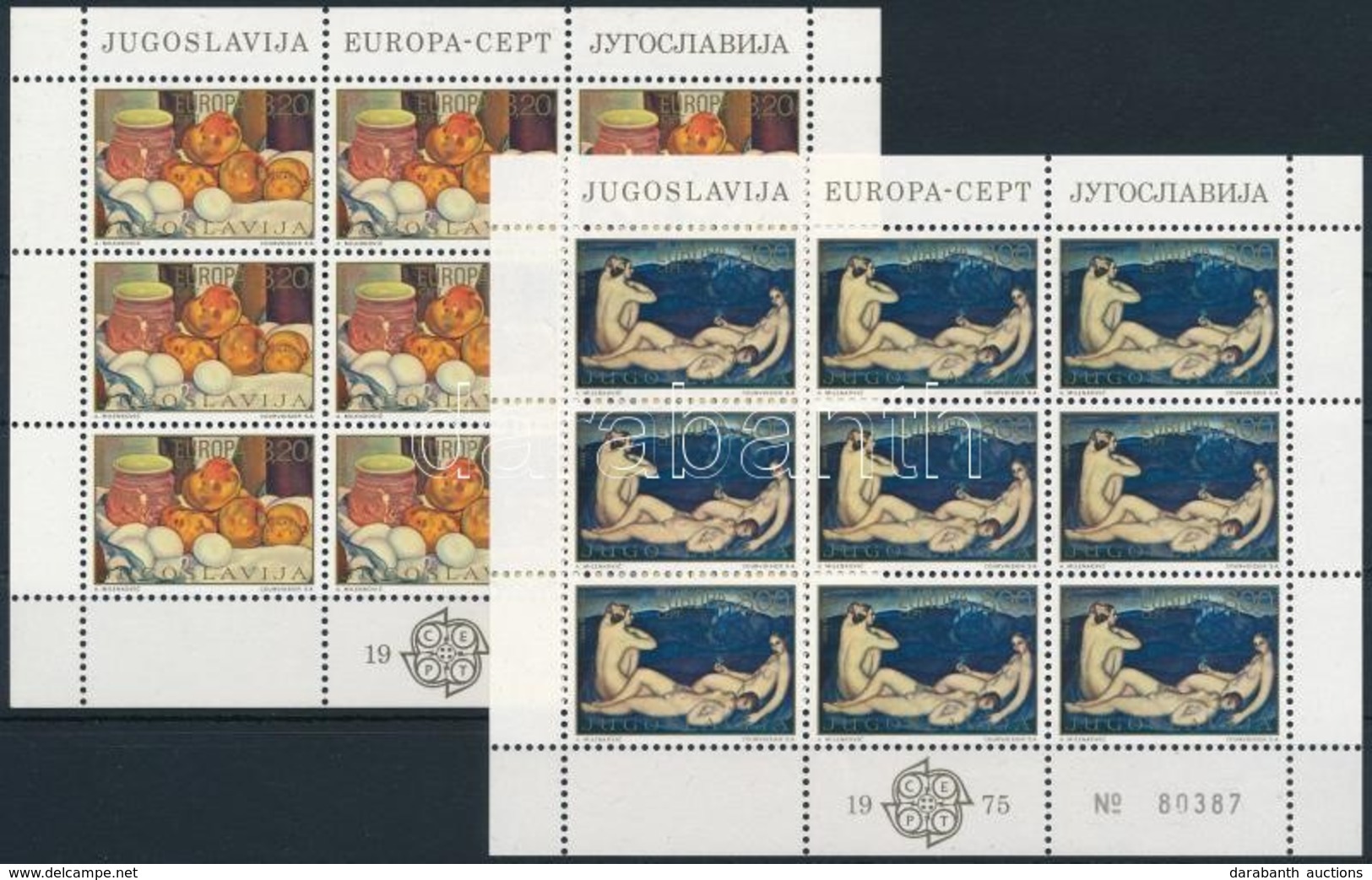 ** 1975 Europa CEPT: Festményekt Kisív Sor Mi 1598-1599 I - Andere & Zonder Classificatie