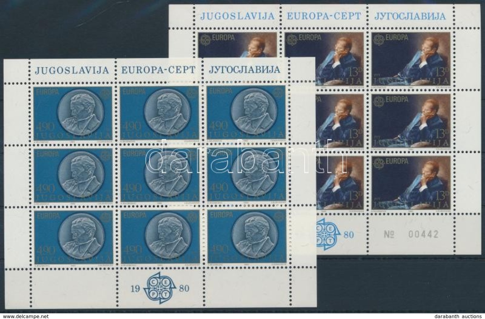 ** 1980 Europa CEPT Hírességek Kisívsor Mi 1828-1829 - Andere & Zonder Classificatie