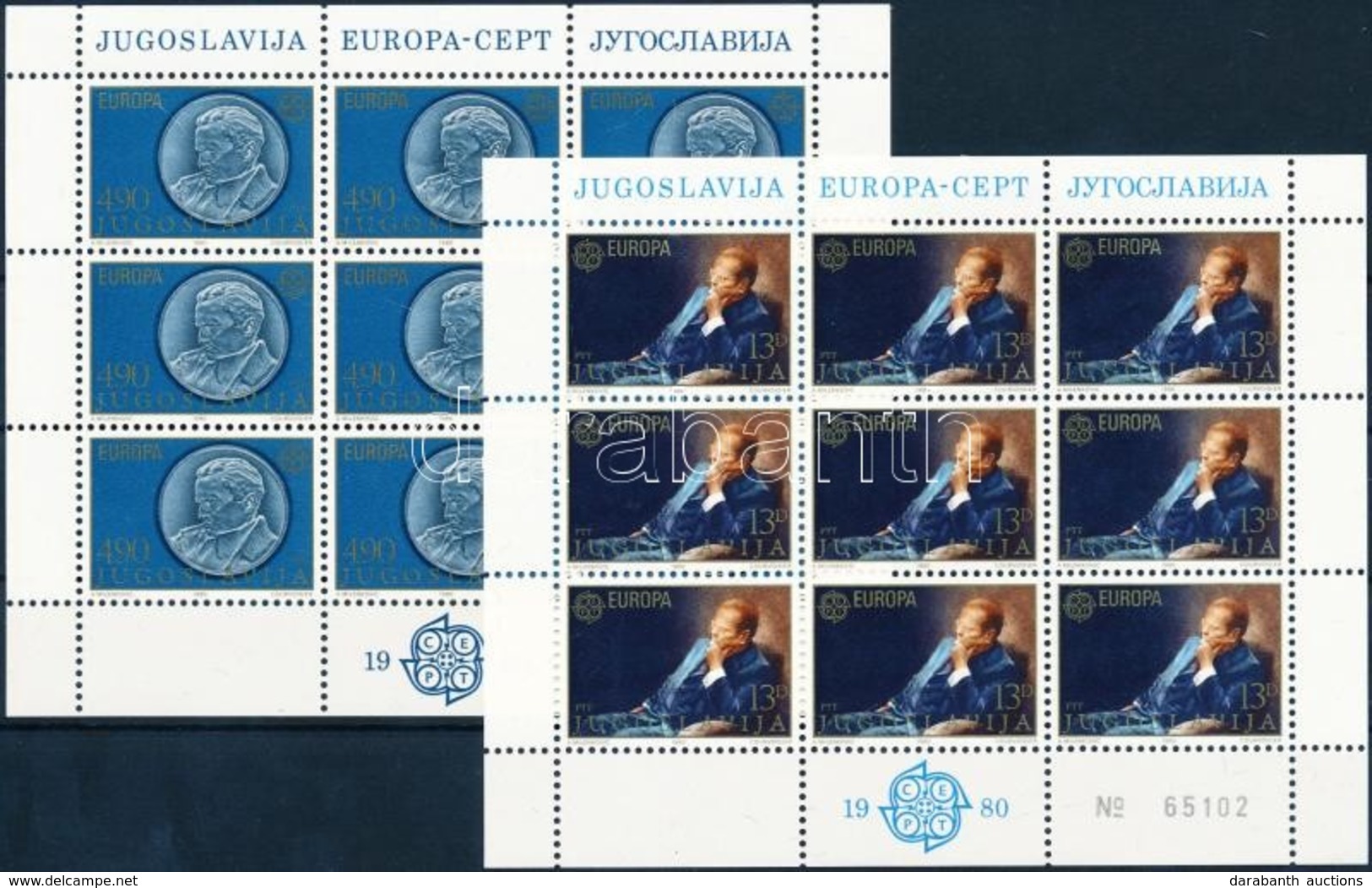 ** 1980 Europa CEPT Kisív Sor Mi 1828-1829 - Andere & Zonder Classificatie