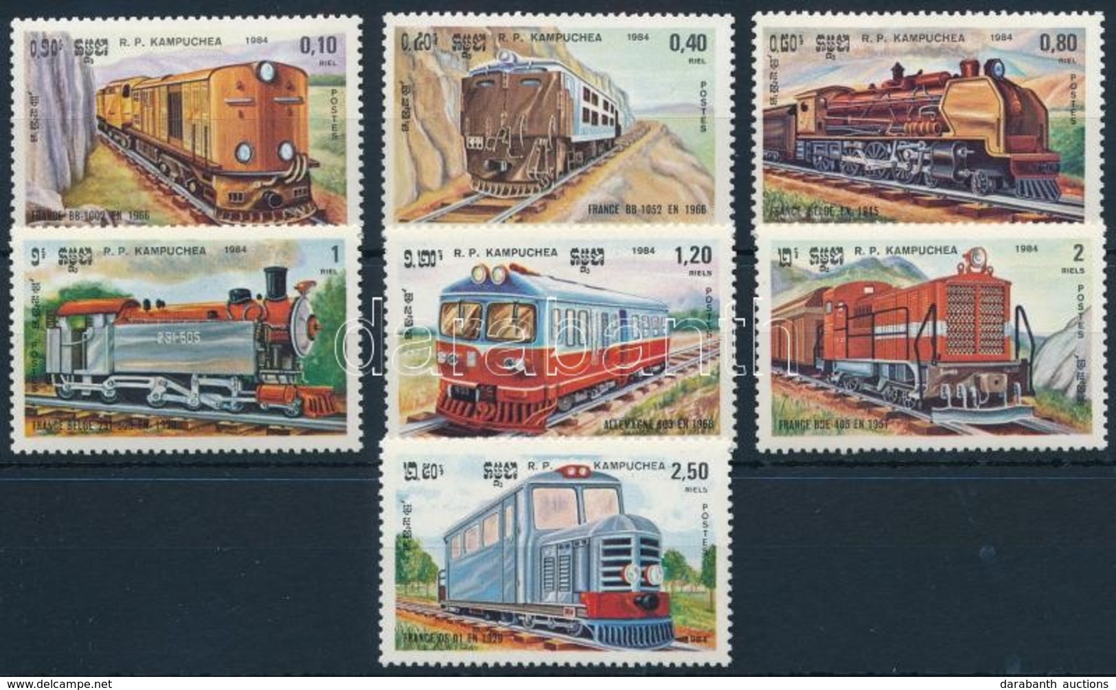 ** 1984 Vasút Sor,
Railway Set
Mi 584-590 - Andere & Zonder Classificatie