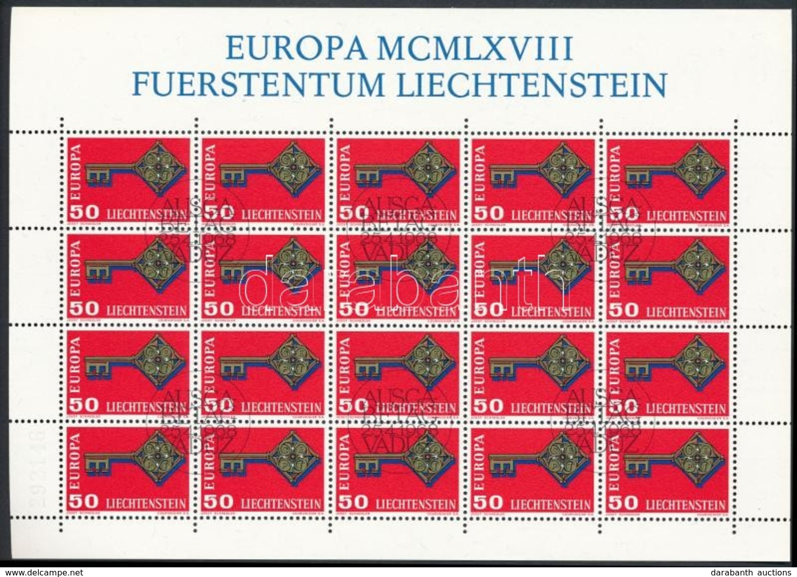 O 1968 Europa CEPT Kisív Elsőnapi Bélyegzéssel Mi 495 - Andere & Zonder Classificatie