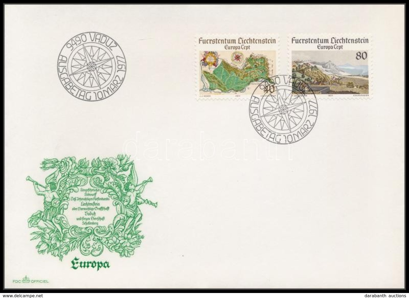 ** 1977 Europa CEPT: Tájak ívszéli Sor + ívsarki Sor Négyes Tömbökben + FDC Mi 667-668 - Andere & Zonder Classificatie