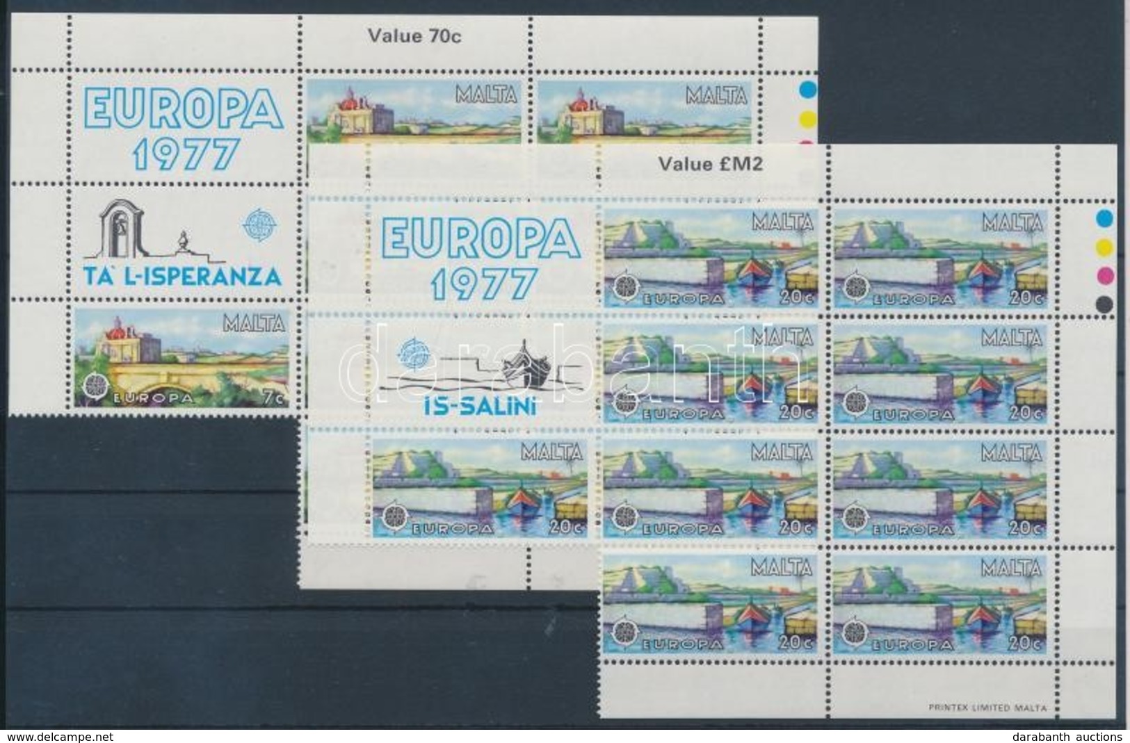 ** 1977 Europa CEPT Sor Mi 554-555 9-es ívdarabokban - Andere & Zonder Classificatie