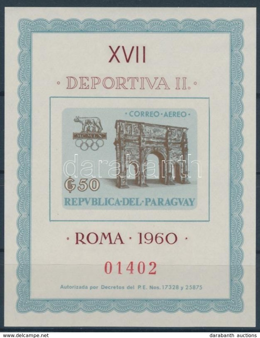 ** 1963 Római Nyári Olimpia Vágott Blokk Mi 42 - Andere & Zonder Classificatie