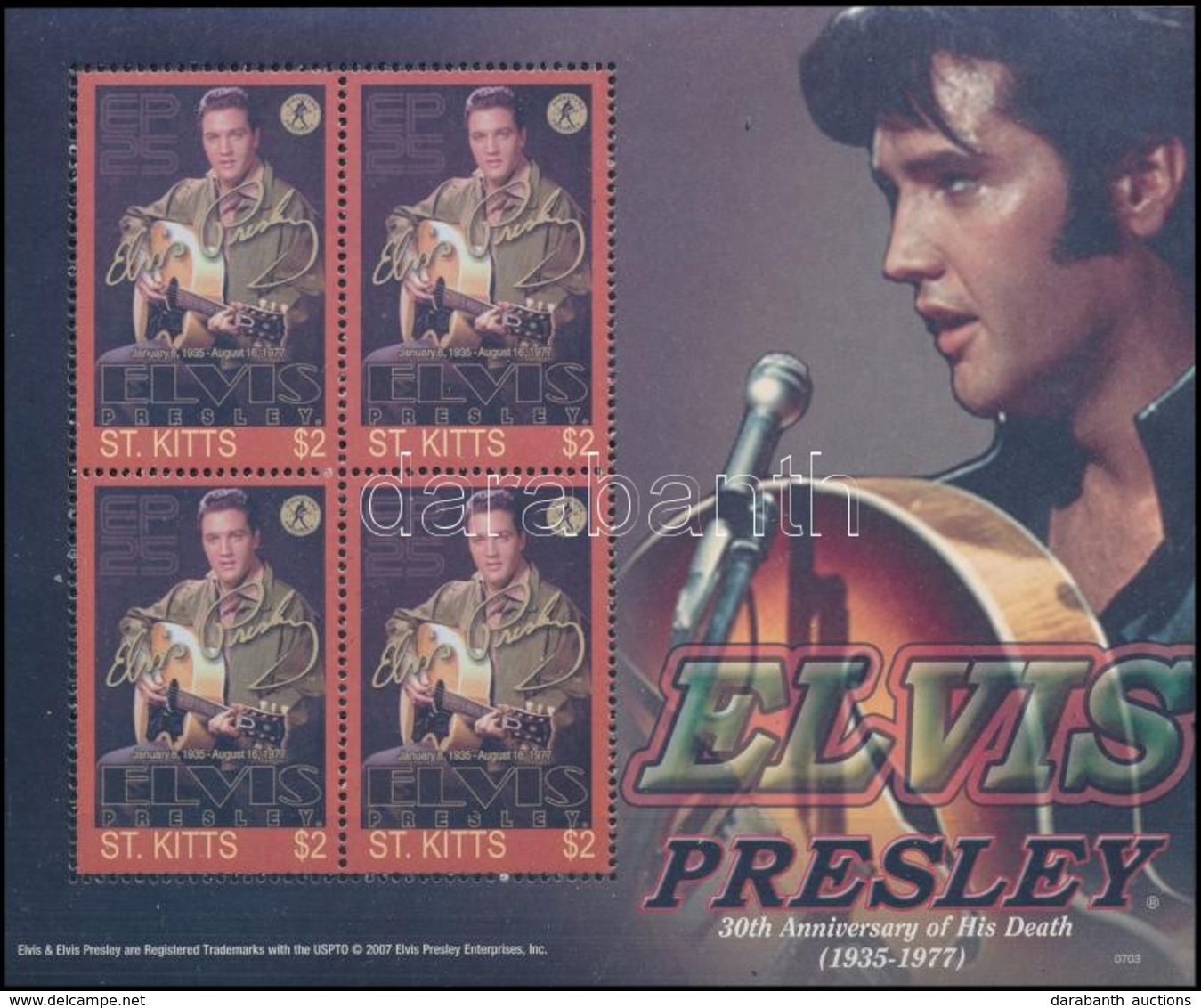 ** 2007 Elvis Presley Kisív,
Elvis Presley Mini Sheet
Mi 954 - Andere & Zonder Classificatie