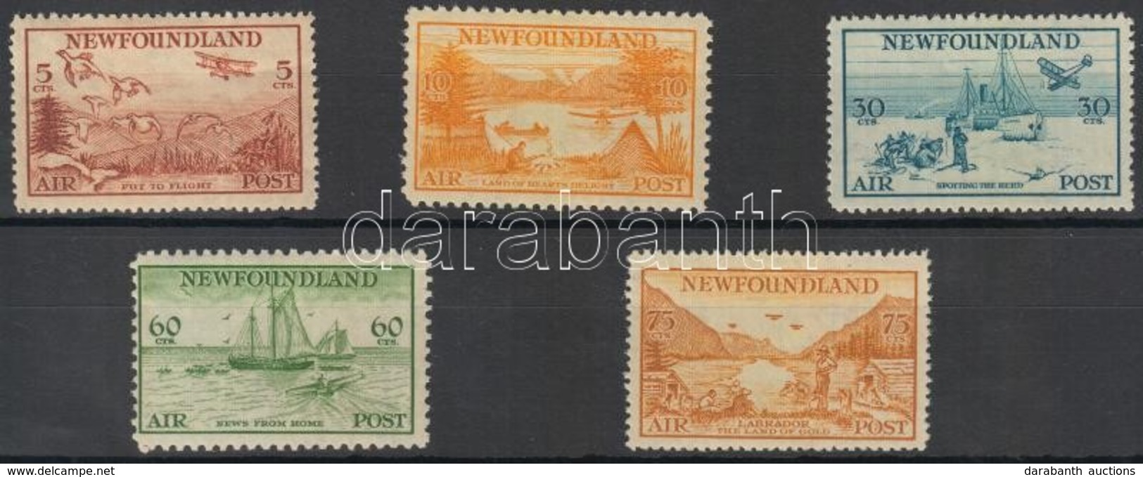 ** 1933 Forgalmi Bélyeg Sor / Definitive Stamp Set Mi 194-198 (Mi 194 Pici Betapadás, Törés / Small Gum Disturbance, Fol - Andere & Zonder Classificatie