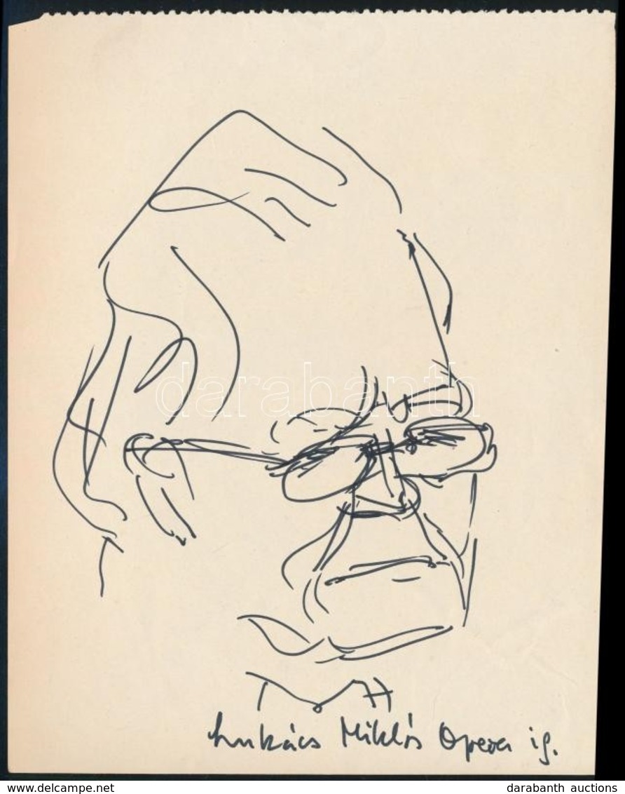 Vincze Lajos (1914-2002): Lukács Miklós. Tus, Papír, Jelzés Nélkül, 18×14 Cm - Andere & Zonder Classificatie