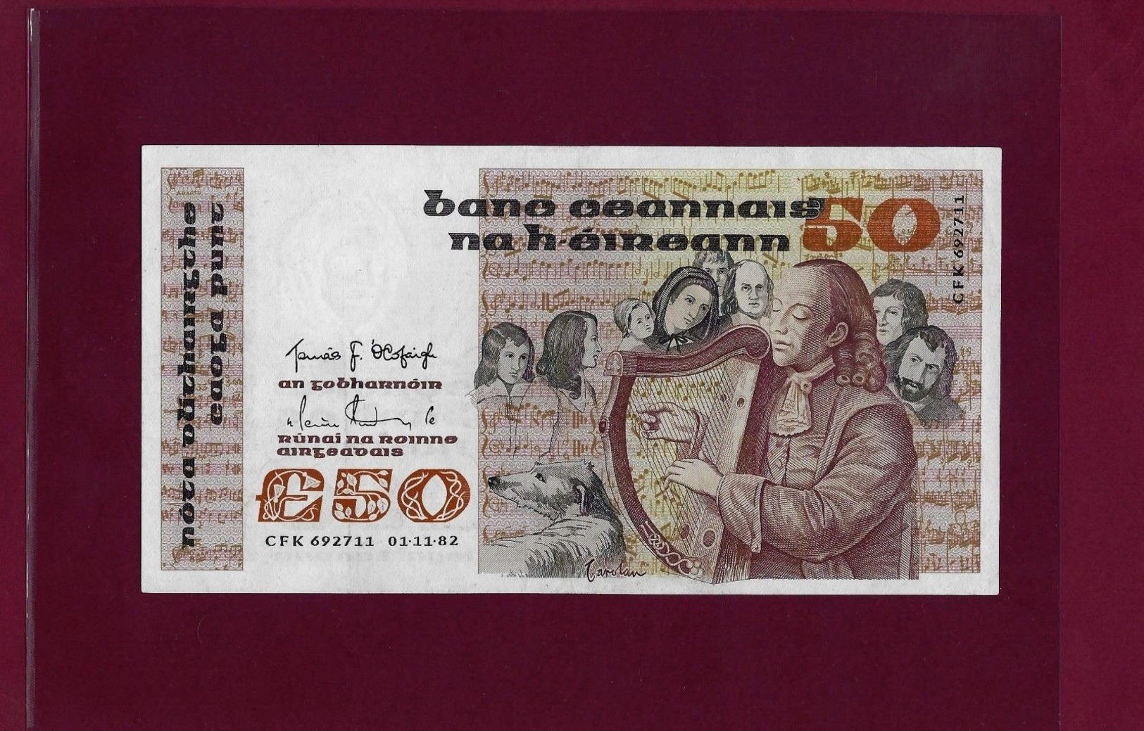 IRELAND REPUBLIC 50 Pounds 1982 P-74 XF-AUNC - Irlanda