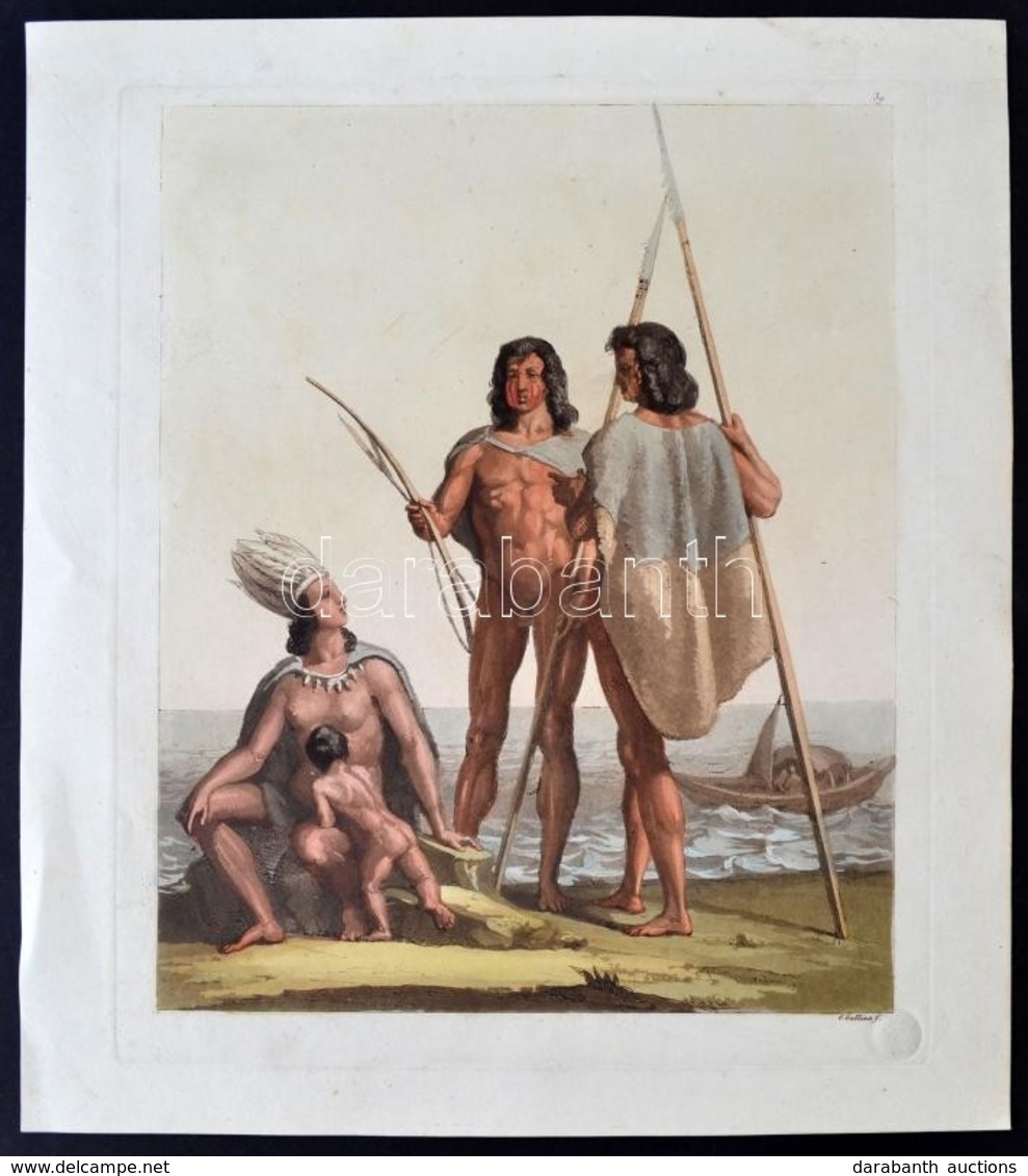 Cca 1810 G.Gallina F: Harcosok és Családtagok. Színes Litográfia, Papír, 24×19 Cm - Prenten & Gravure