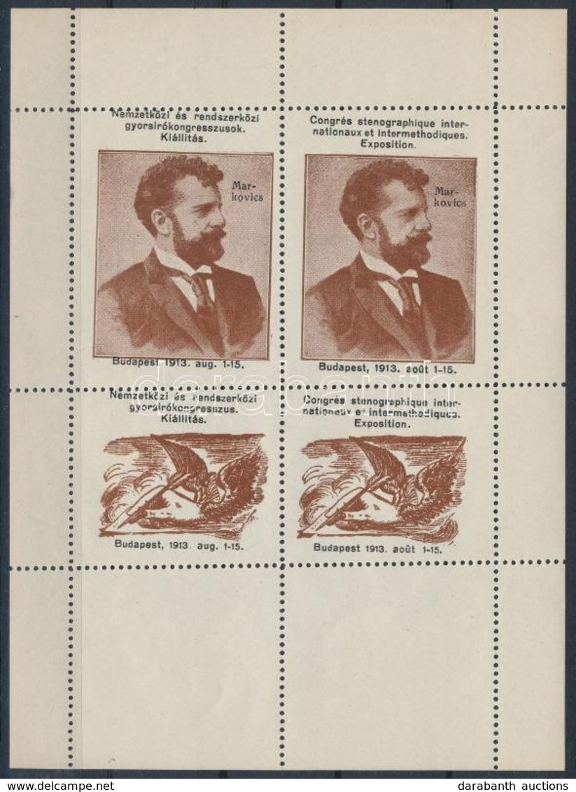 1913 Nemzetközi és Rendszerközi Gyorsíró Kongresszus. Kiállítás. Budapest Levélzáró Kisív - Zonder Classificatie