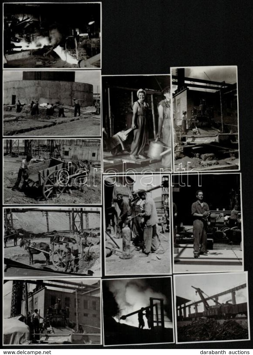 Cca 1954 Sztálinváros építése, Ék Sándor (1902-1975) Festőművész és Fotóriporter Hagyatékából, 13 Db Jelzés Nélküli Vint - Andere & Zonder Classificatie