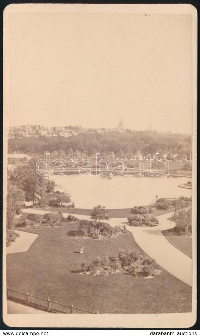 Cca 1870 Boston Public Garden. Eredeti Keményhátú Fotó / Cca 1870 Boston Public Garden Photo 10x7 Cm - Andere & Zonder Classificatie