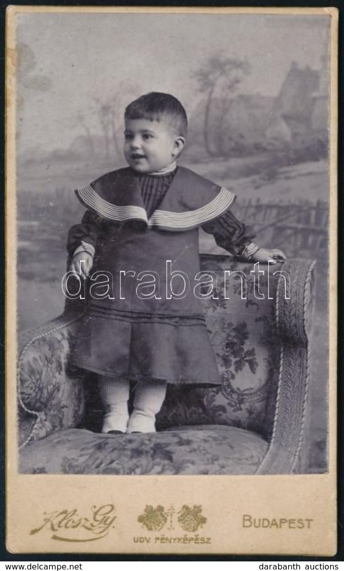 Cca 1880 Klösz György Pesti Műtermében Készült  Vintage Fotó, Vizitkártya Méretben, 10,5x6,5 Cm - Andere & Zonder Classificatie