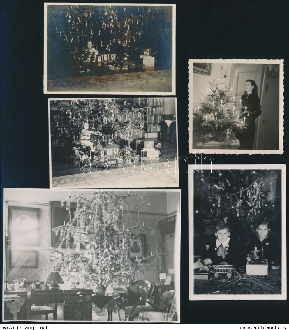 Cca 1920-1950 Régi Karácsonyok, 5 Db Fotó, 6×6 és 8,5×11 Cm Közötti Méretekben - Andere & Zonder Classificatie
