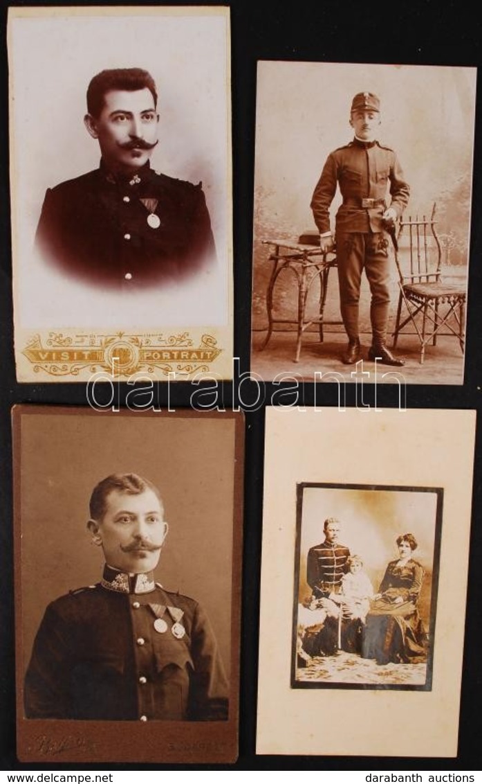 Cca 1890 4 Db Katonai Fotó / 4 Military Photos 9x11 Cm - Andere & Zonder Classificatie