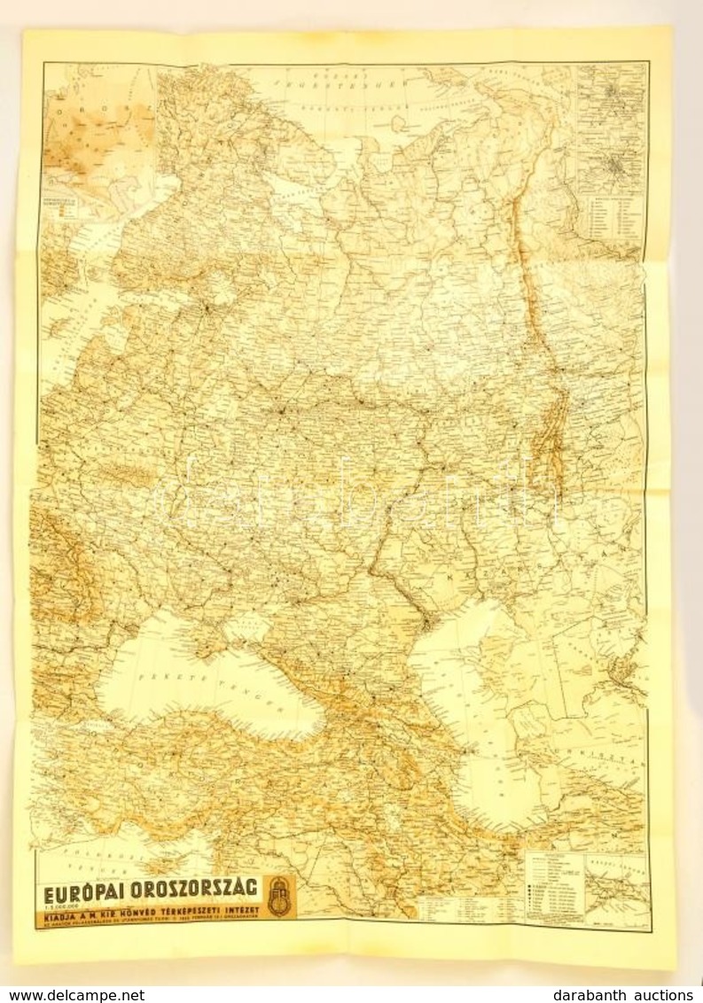 1942 Európai Oroszország Térképe, 1:5000.000, M. Kir. Honvéd Térképészeti Intézet, Jó állapotban. 94×63 Cm - Andere & Zonder Classificatie