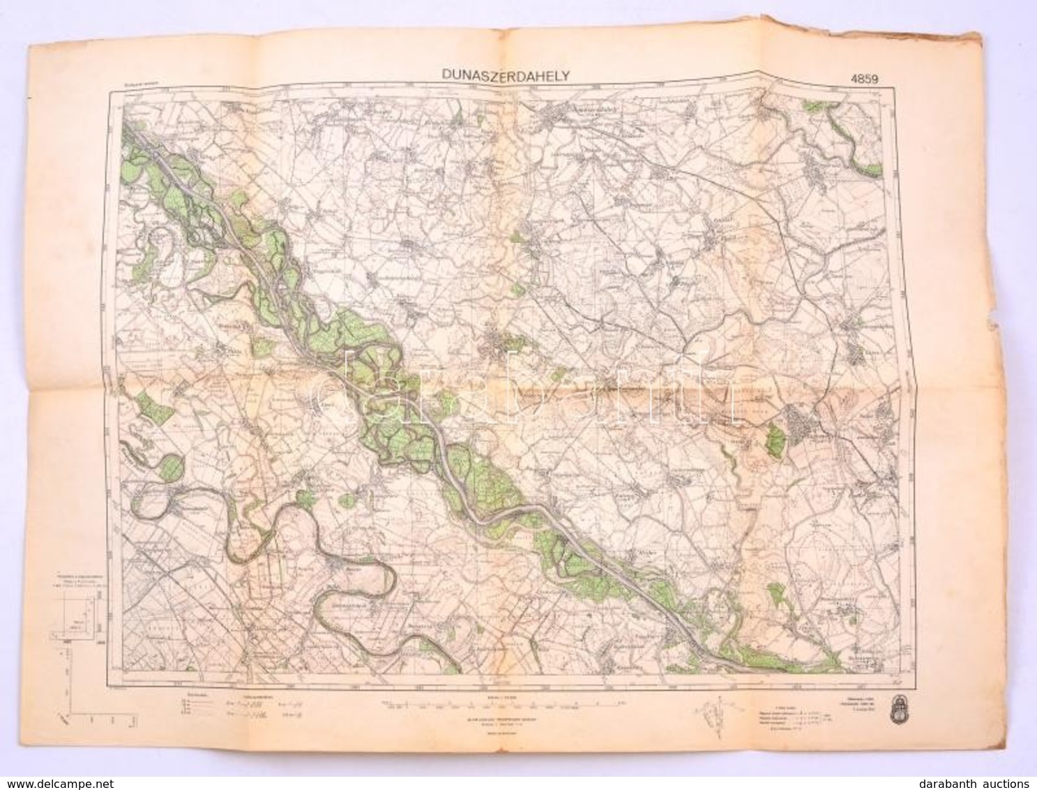 1940 Dunaszerdahely Térképe, 1:75000, M. Kir. Honvéd Térképészeti Intézet, 63×47 Cm - Andere & Zonder Classificatie
