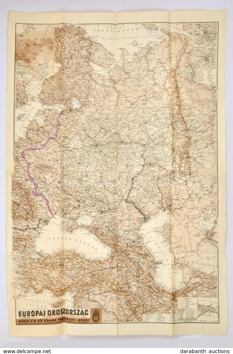 1942 Európai Oroszország, Kiadja: M. Kir. Honvéd Térképészeti Intézet, 92×62 Cm - Andere & Zonder Classificatie