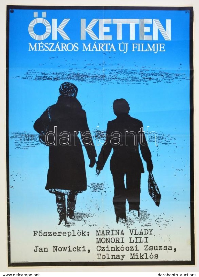 1977 Hont-Varsányi Ferenc (?-?): Ők Ketten, Filmplakát, Rendezte: Mészáros Márta, Hajtásnyommal, 79x57 Cm - Andere & Zonder Classificatie