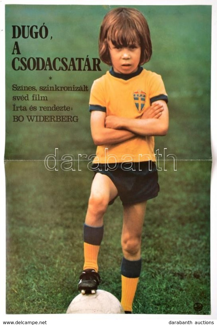 1977 Dugó, A Csodacsatár, Svéd Film Plakát, Hajtott, 57x39,5 Cm - Andere & Zonder Classificatie