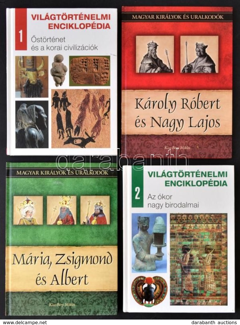 4 Db Történelmi Témájú Könyv, Sorozatból: Világtörténelmi Enciklopédia 1-2, Magyar Királyok és Uralkodók 10-11 - Zonder Classificatie