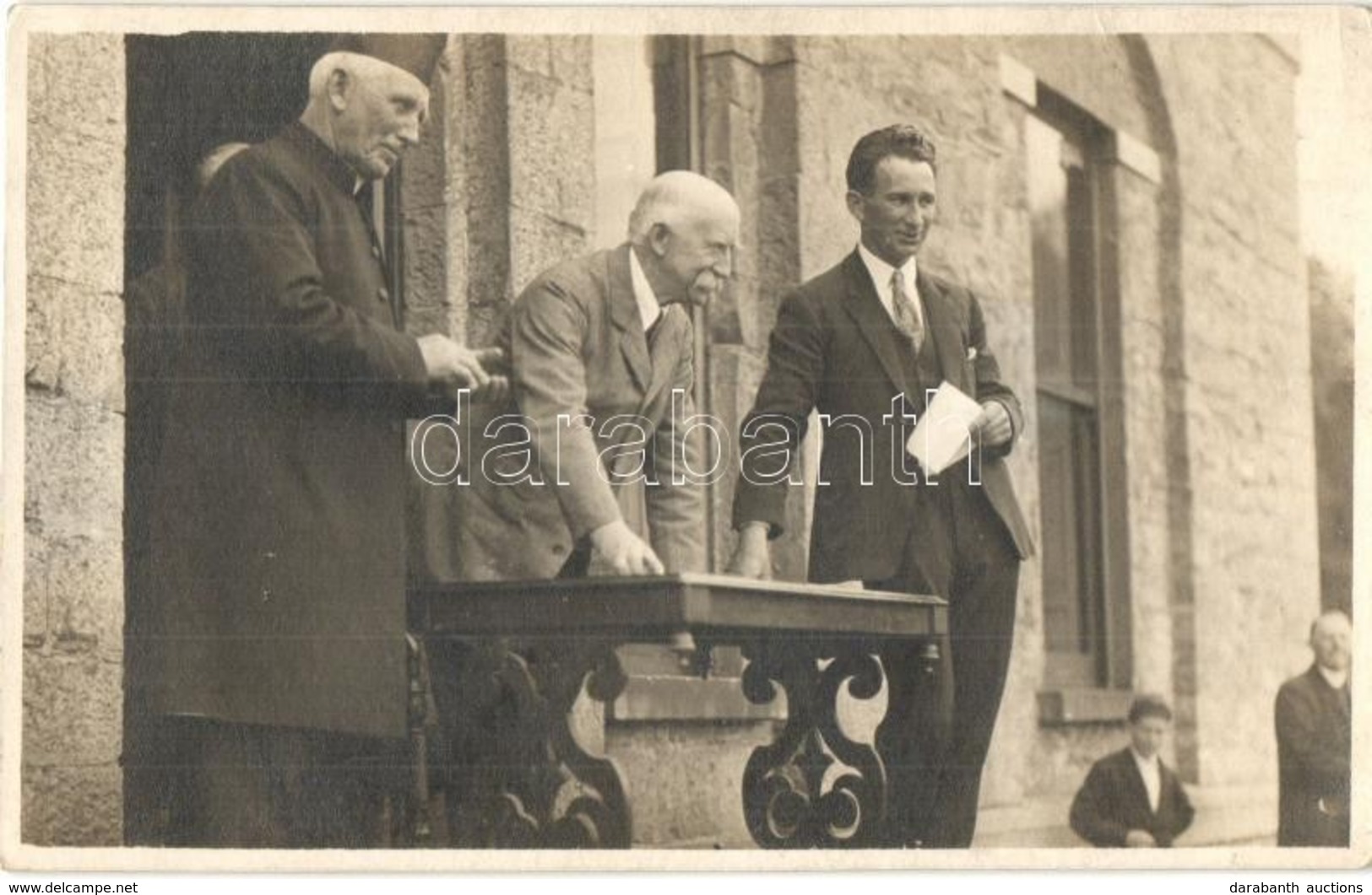 * 3 Db RÉGI Fotó Képeslap Tisztviselőkkel: Sokorópátkai Szabó István, Török Mihály Hadicenzor Korában / 3 Pre-1945 Photo - Zonder Classificatie