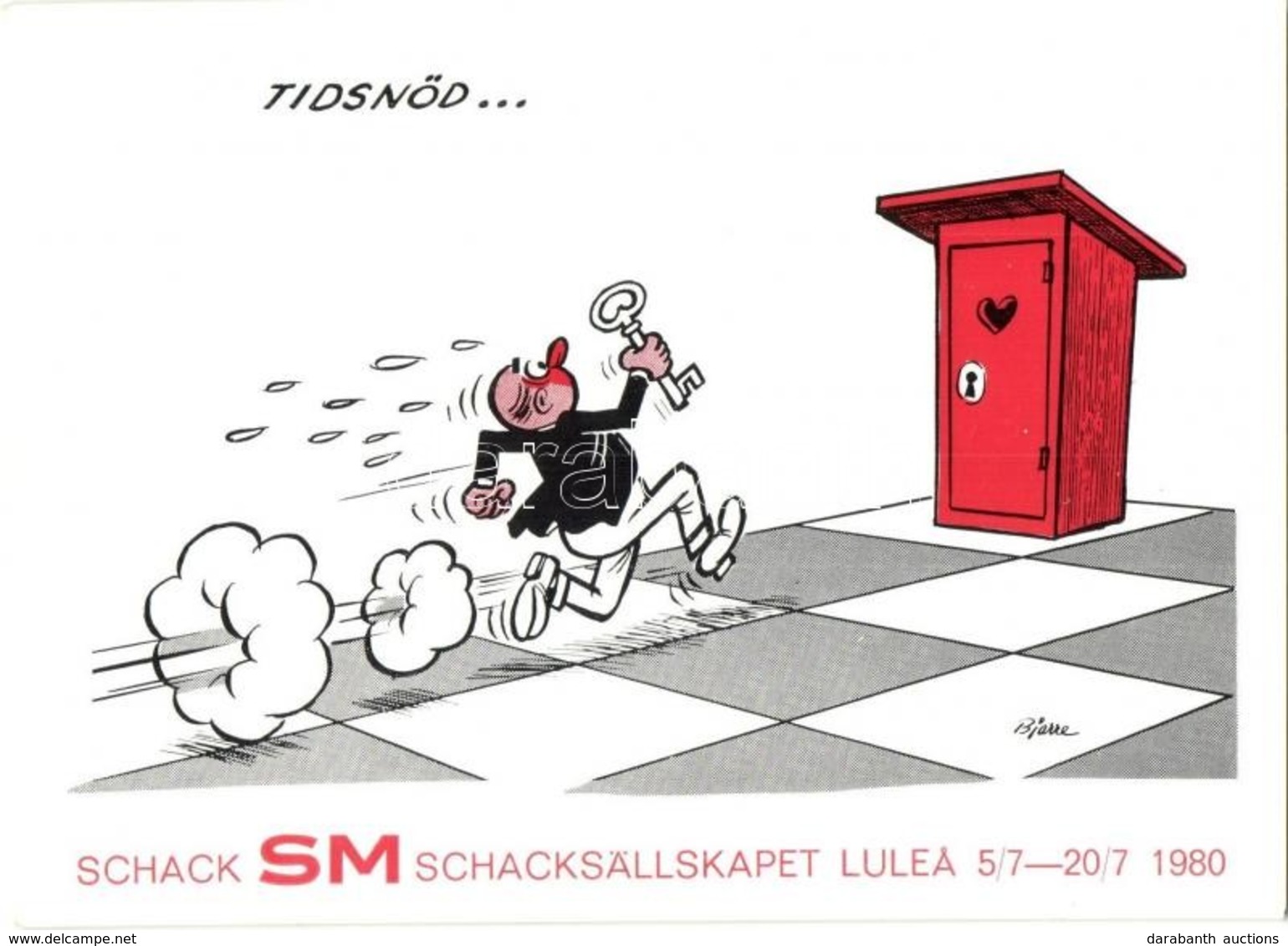 ** * 7 Db MODERN Svéd Sakk Karikatúra Motívumlap / 7 Modern Swedish Chess Caricature Motive Postcards - Zonder Classificatie