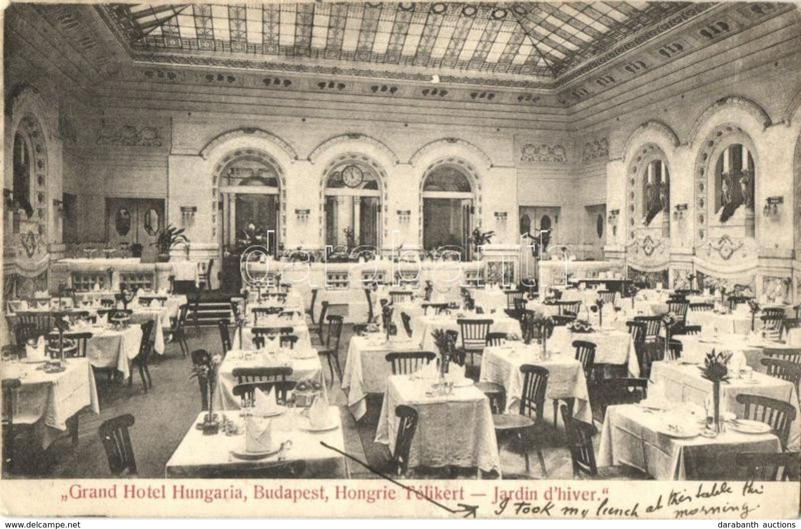 Budapest - 3 Db Régi Városképes Lap: Grand Hotel Hungaria Télikert, Párisi Nagy Áruház / 3 Pre-1945 Town-view Postcards, - Zonder Classificatie