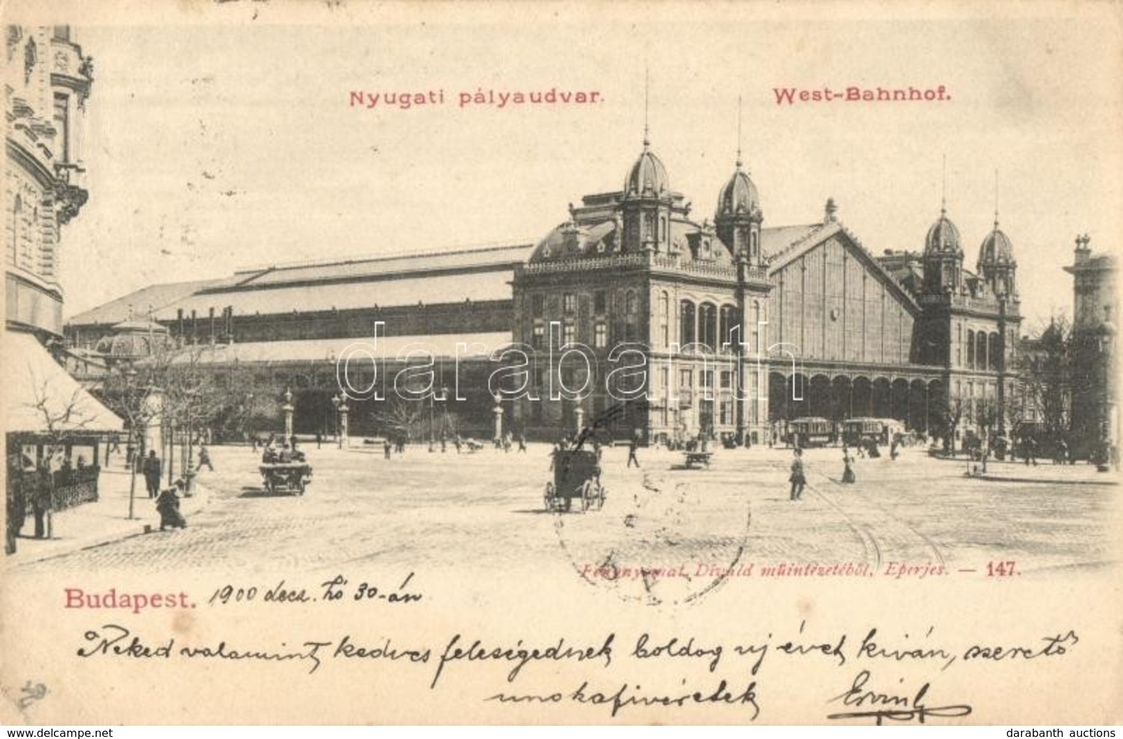 * T3 1900 Budapest VI. Nyugati Pályaudvar, Villamosok (Rb) - Zonder Classificatie