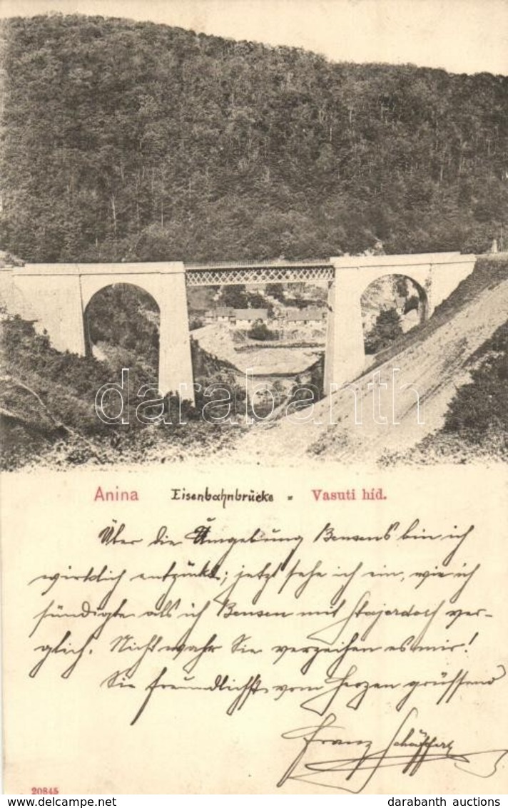 T2 Anina, Stájerlakanina, Steierdorf; Vasúti Híd, Hátoldalon Osztrák Portóval / Railway Bridge, Viaduct - Zonder Classificatie