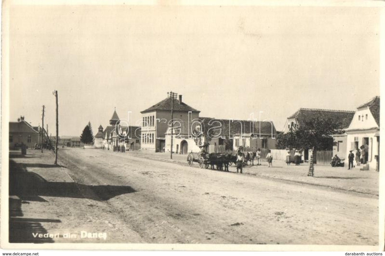 * T1/T2 Dános, Danes; Utcakép ökörszekérrel. G. Hedu Kiadása / Street View With Oxen Cart - Zonder Classificatie