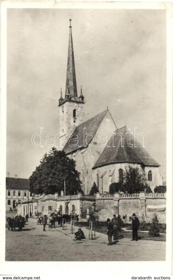 T2 1944 Dés, Dej; Református Templom, Magyar Zászló A Falon / Calvinist Church, Hungarian Flag On The Wall - Zonder Classificatie