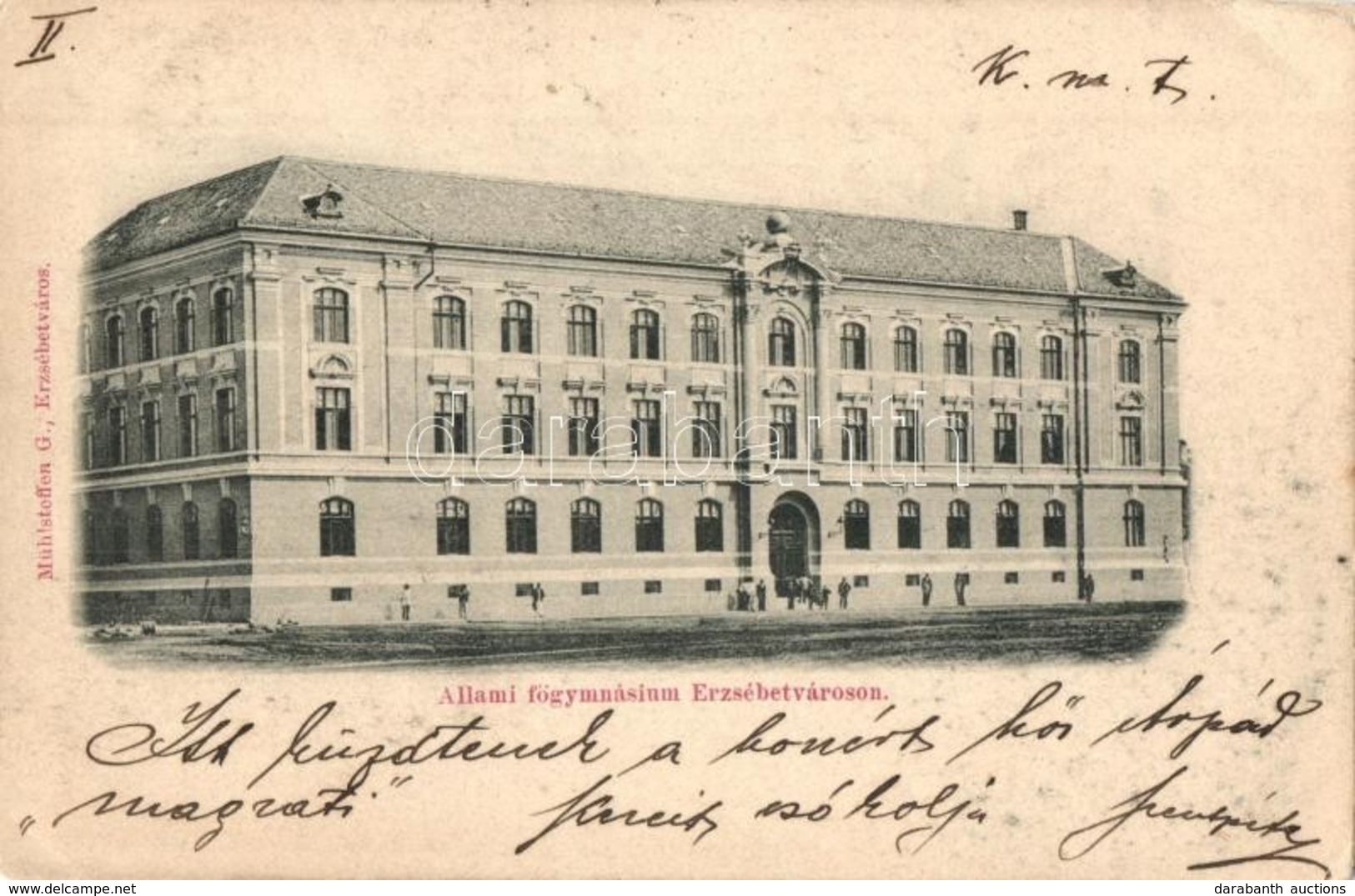 T2/T3 1901 Erzsébetváros, Dumbraveni; Állami Gimnázium. Kiadja Mühlsteffen G. / High School (EK) - Zonder Classificatie