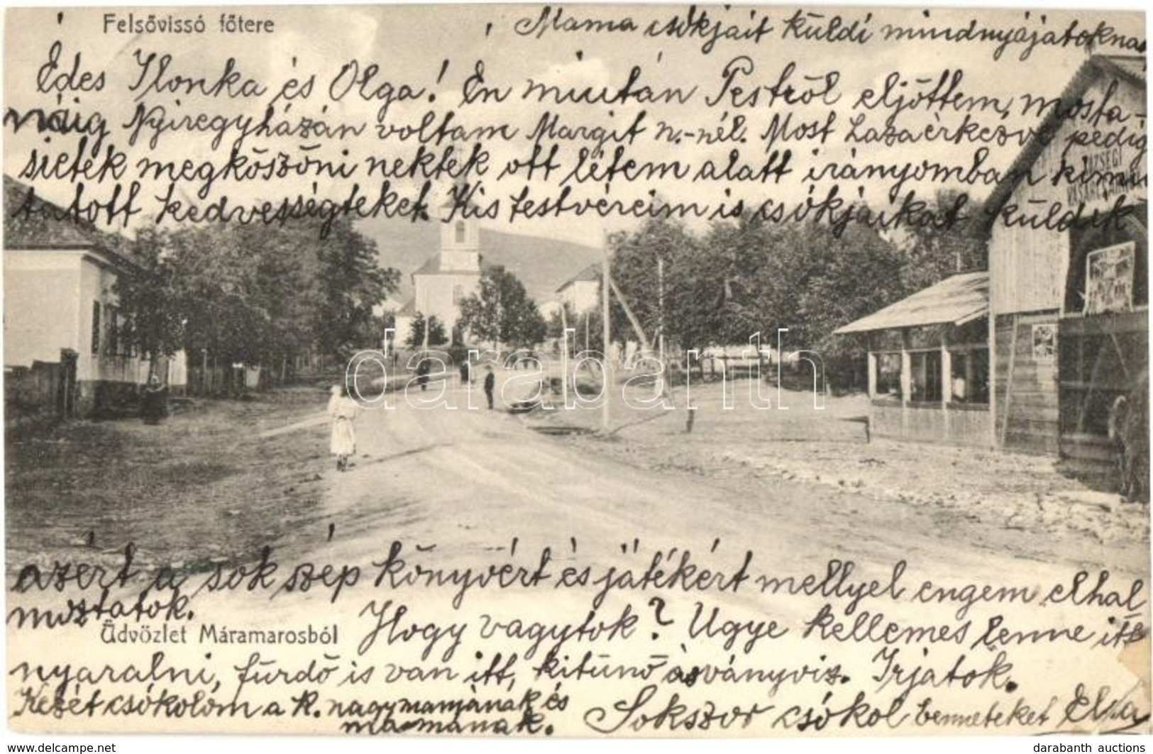 T2/T3 1905 Felsővisó, Viseu De Sus (Máramaros); Fő Tér, Községi Vásárcsarnok. Csermák M. Amateur Felvétele / Main Square - Zonder Classificatie