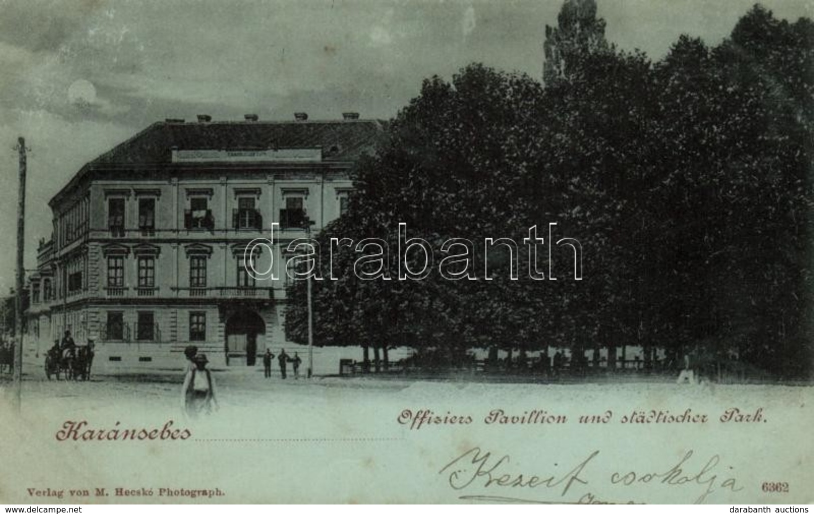 T2 1899 Karánsebes, Caransebes; Tiszti Pavilon, Park / Offiziers Pavillion Und Städtischer Park, Verlag M. Hecskó / Offi - Zonder Classificatie