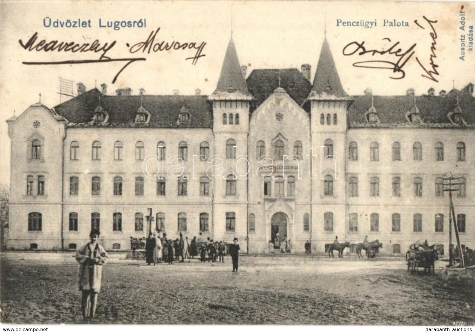 T2/T3 1905 Lugos, Lugoj; Pénzügyi Palota. Kiadja Auspitz Adolf / Financial Palace (EK) - Zonder Classificatie