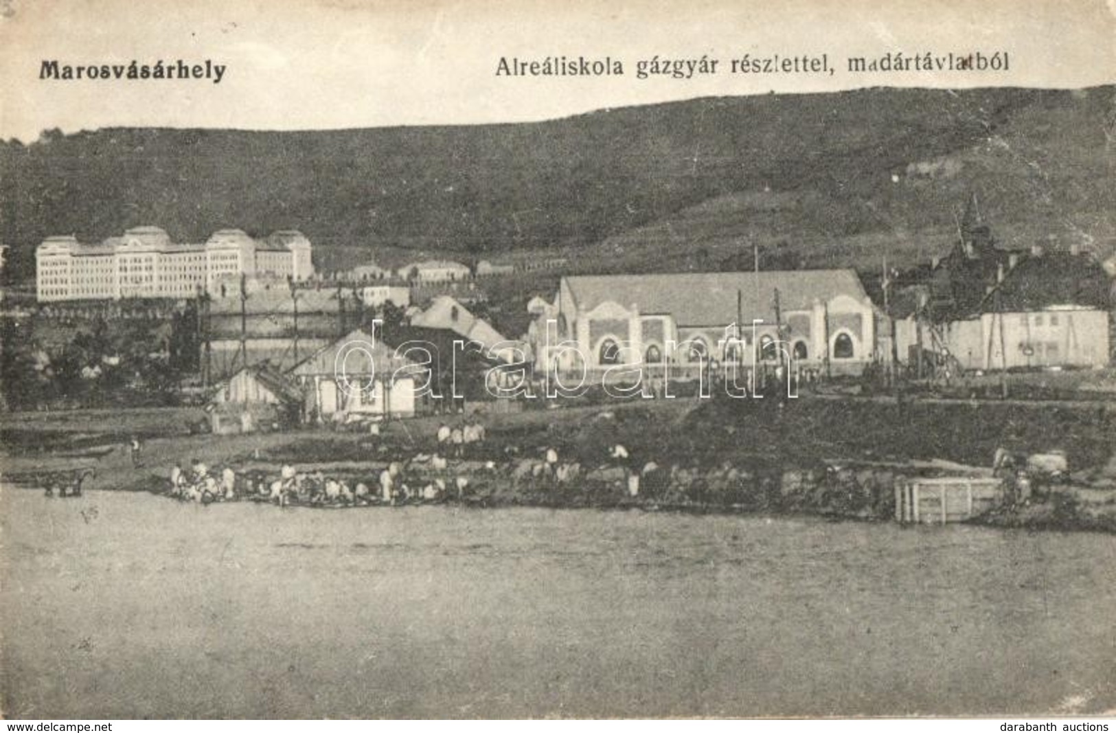 T2/T3 Marosvásárhely, Targu Mures; Alreáliskola, Gázgyár. Porjes S. Sándor Kiadása / School, Gasworks (EK) - Zonder Classificatie