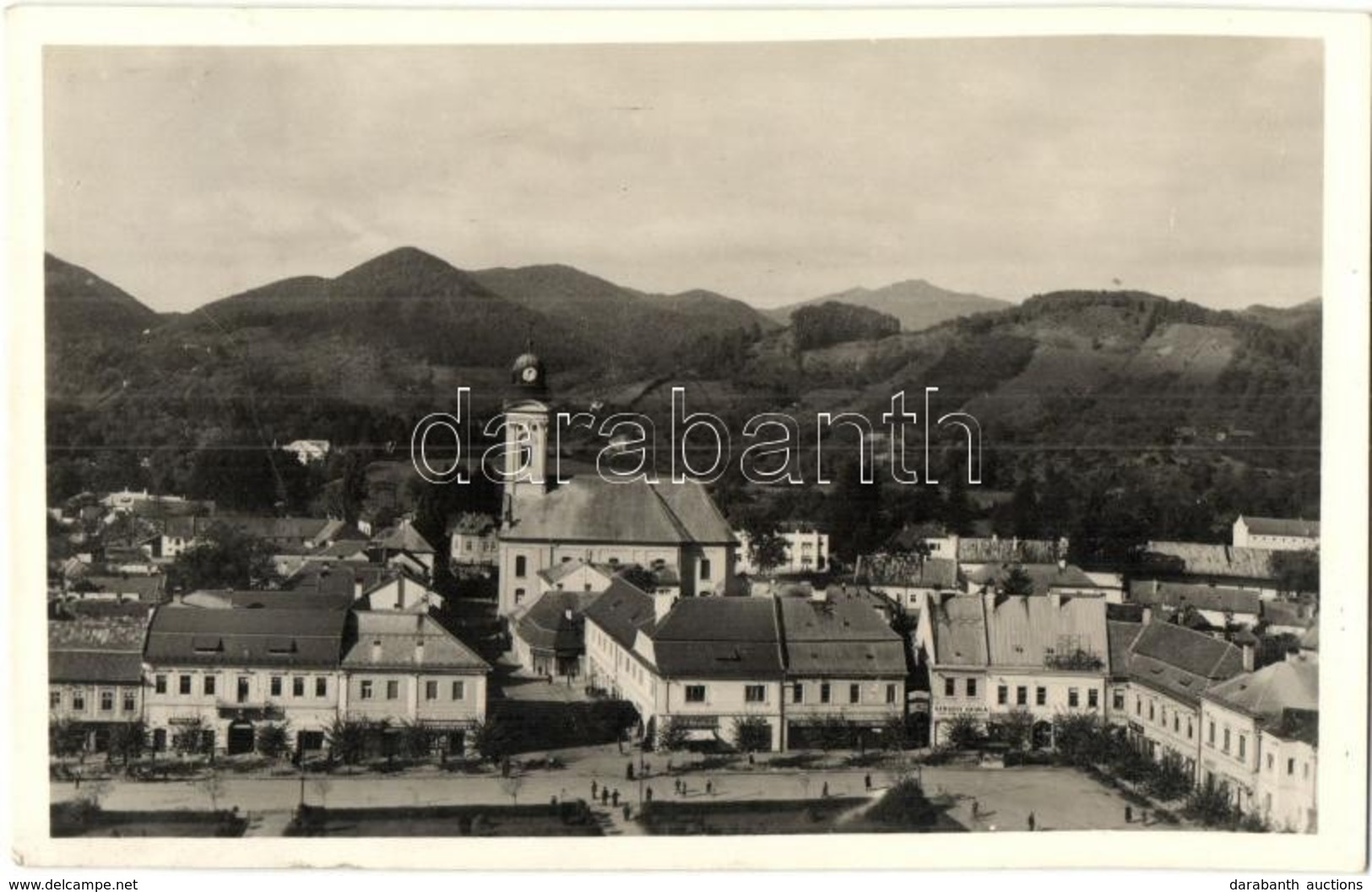 T2 1944 Nagybánya, Baia Mare; Fő Tér, Ifj. Marosán Gyula, Gergely Gyula és Kepes Ferenc üzlete, Drogéria / Main Square W - Zonder Classificatie