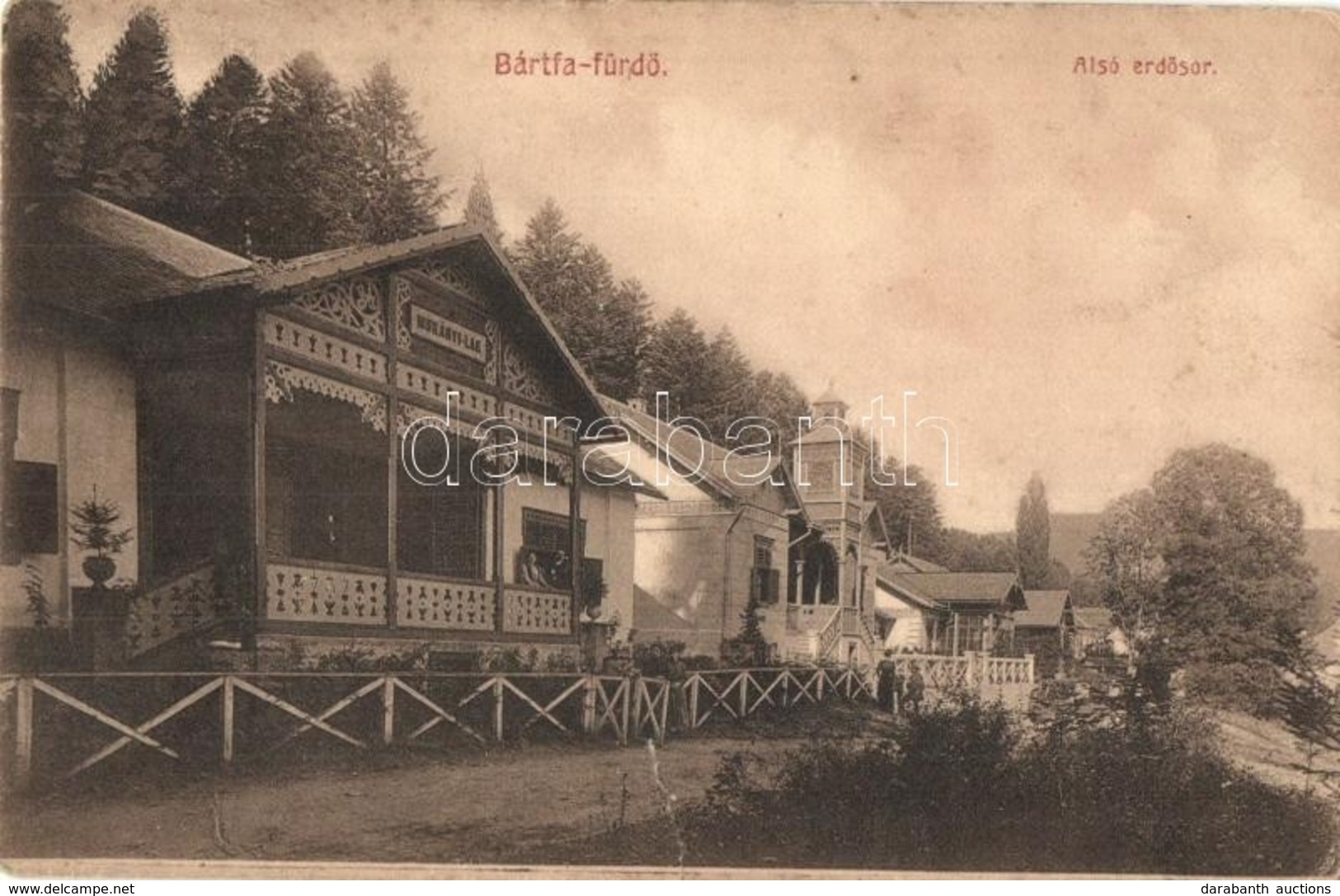 ** T3/T4 Bártfa, Bártfafürdő, Bardejovské Kúpele, Bardejov; Alsó Erdősor, Murányi Lak. Kiadja Divald Műintézete 38.-1909 - Zonder Classificatie