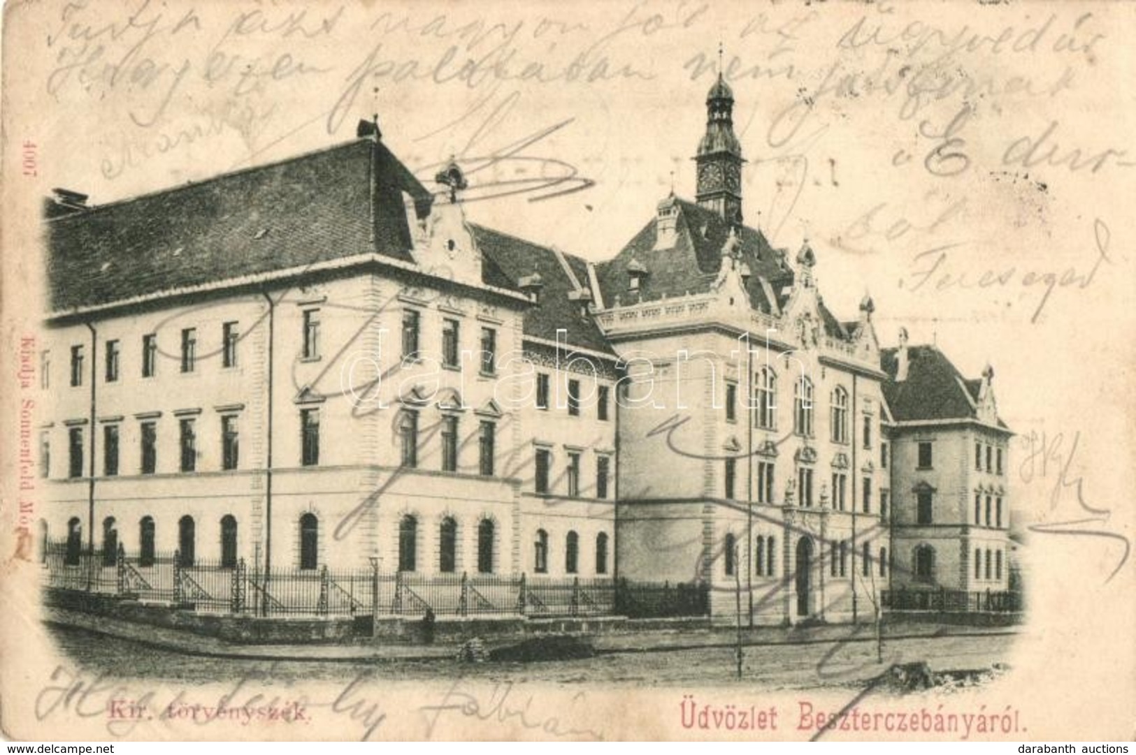 T2/T3 1899 Besztercebánya, Banská Bystrica; Kir. Törvényszék. Kiadja Sonnenfeld Mór / Court (EK) - Zonder Classificatie