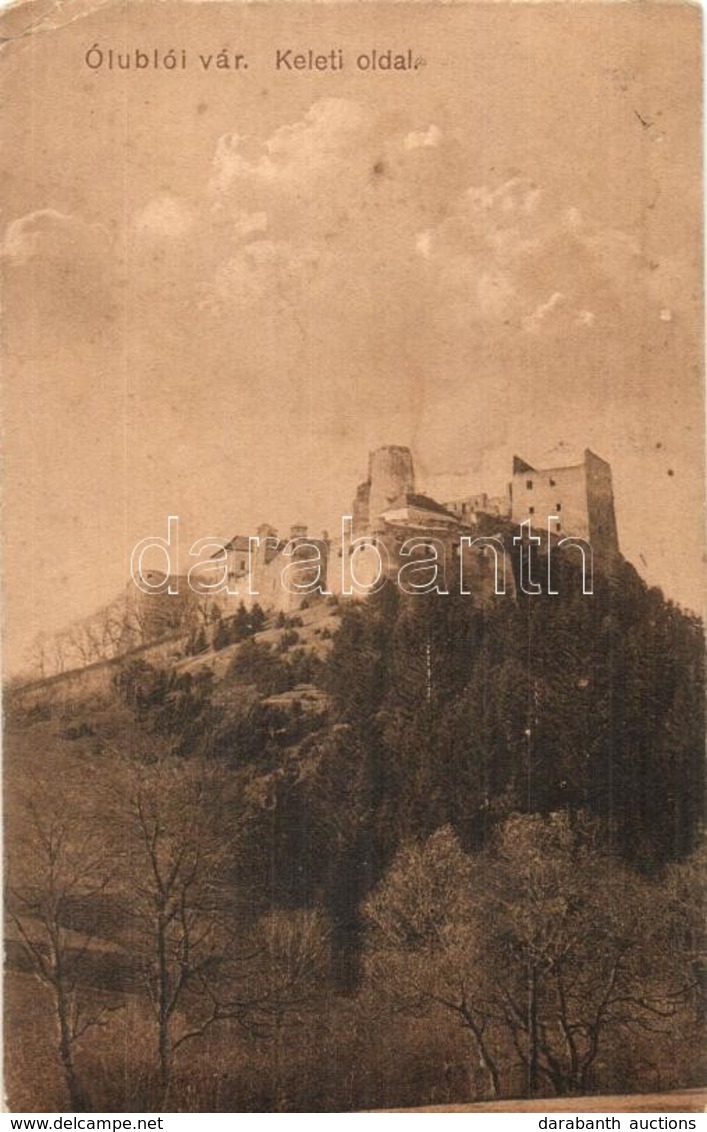 * T2/T3 1918 Ólubló, Stará Lubovna; Lublói Vár Keleti Oldala. Kiadja Kunsch Antal / Castle Ruins From East / Lubovniansk - Zonder Classificatie