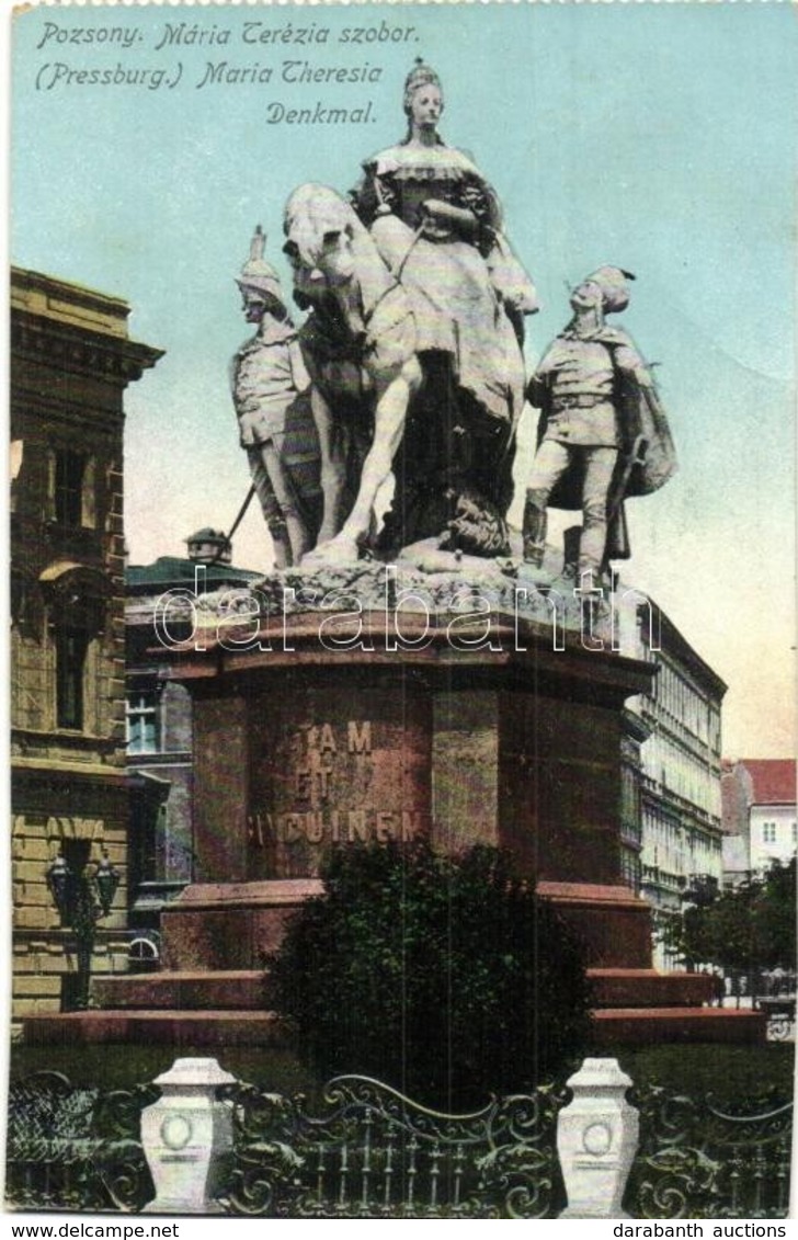 T2/T3 1912 Pozsony, Pressburg, Bratislava; Mária Terézia Szobor / Statue (EK) - Zonder Classificatie