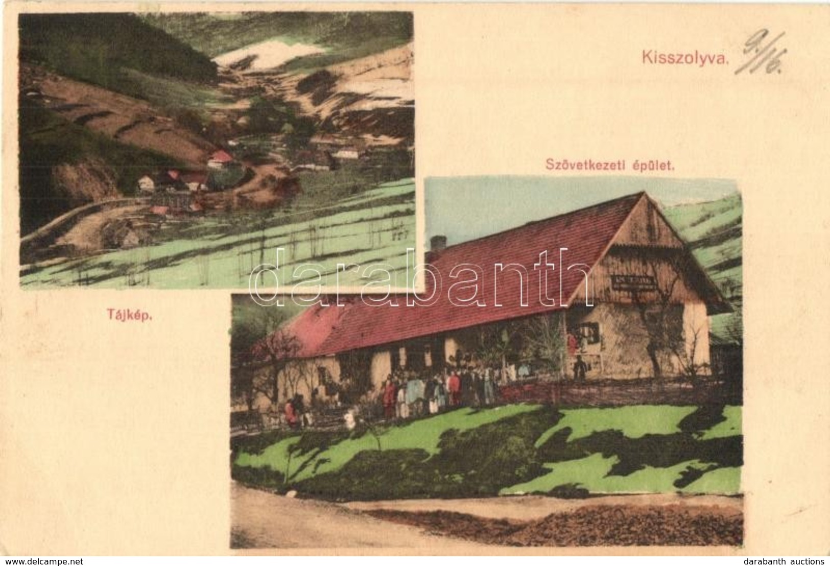 T2 1913 Kisszolyva, Szkotárszke, Skotarska; Tájkép, Szövetkezeti üzlet épülete / General View, Cooperative Shop - Zonder Classificatie