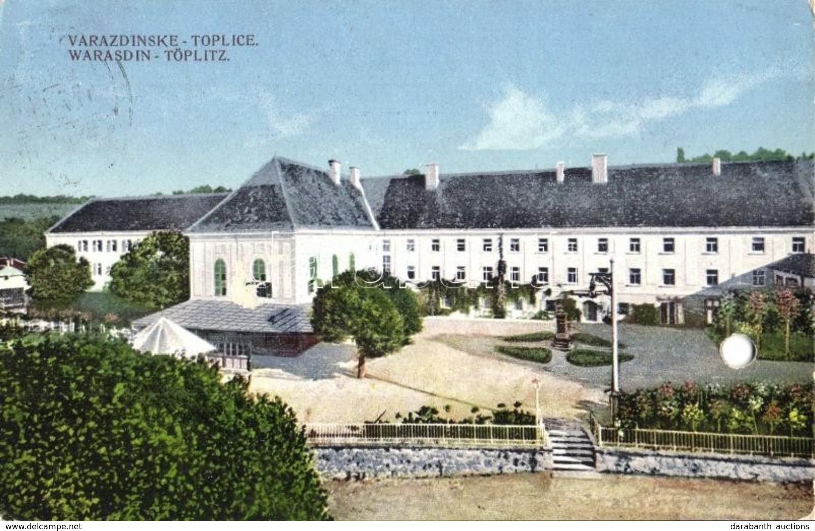 T4 Varasdfürdő, Varasdteplic, Warasdin-Töplitz, Varaždinske Toplice;  Fürdő / Bathing Hall, Spa (lyukasztott / Punched H - Zonder Classificatie