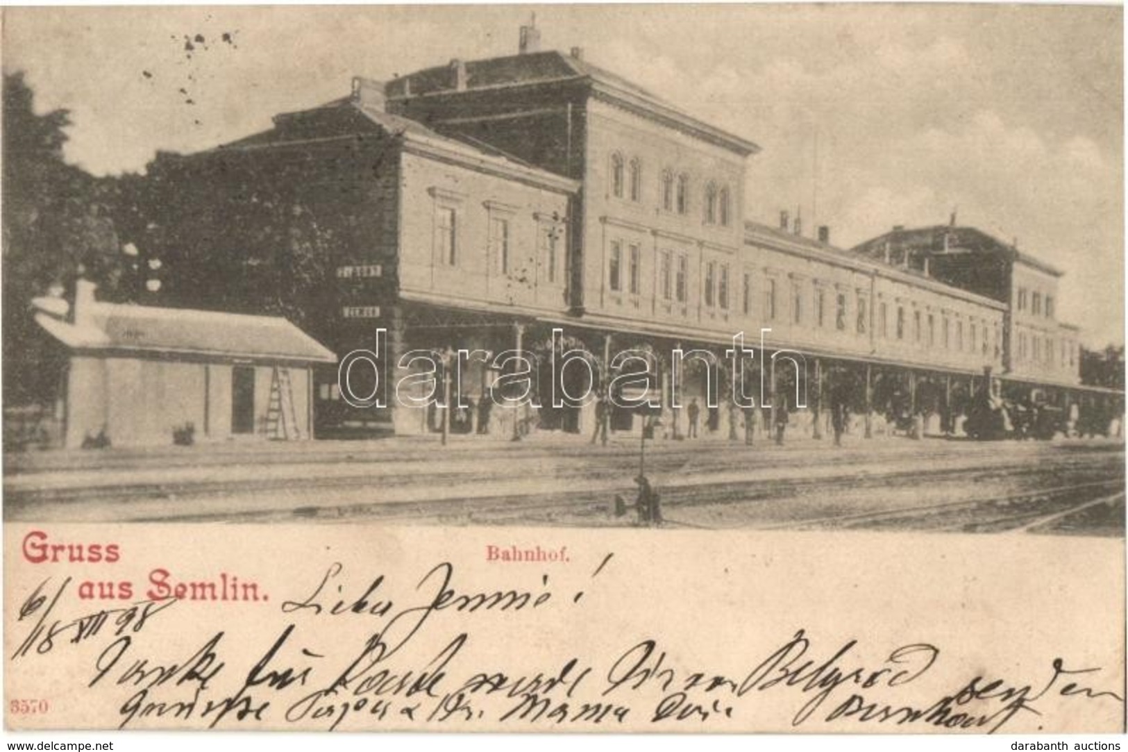 T2 1898  Zimony, Semlin, Zemun; Bahnhof / Vasútállomás, Létra, Gőzmozdony / Railway Station, Ladder, Locomotive - Zonder Classificatie