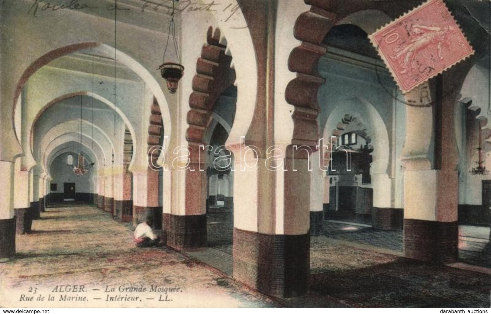 T2/T3 Algiers, Alger; Rue De La Marine, La Grande Mosquee / Street, Mosque, Interior (EK) - Zonder Classificatie